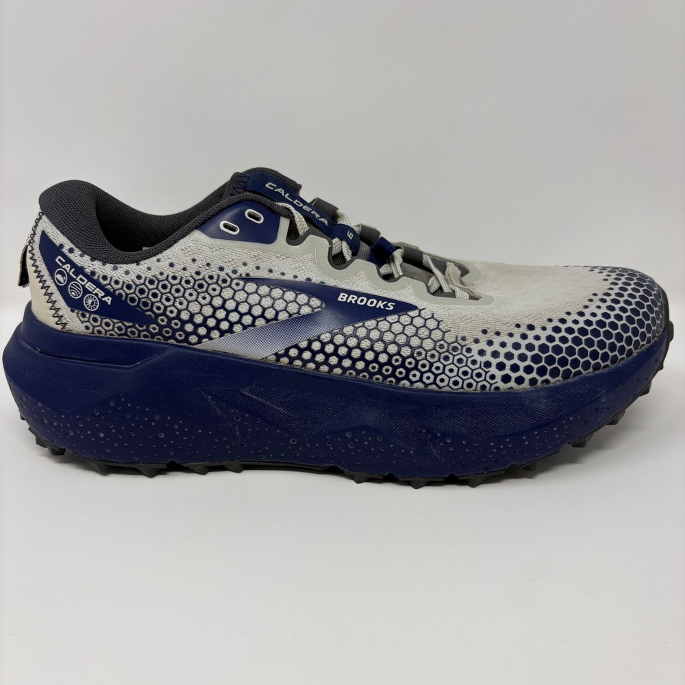 Brooks Caldera 6 Men's Size 9.5 Blue Grey Trail Running Shoes (1103791D071)